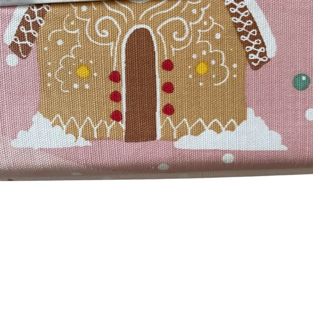 Pink Christmas GINGERBREAD HOUSE Shower Curtain 72x72 Holiday Glam NEW